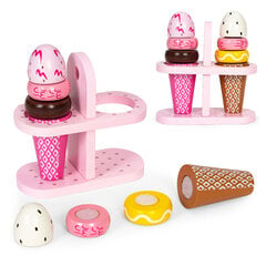Koka saldējuma komplekts bērniem Velcro Eco Toys TL12106, 9 gb. цена и информация | Игрушки для девочек | 220.lv