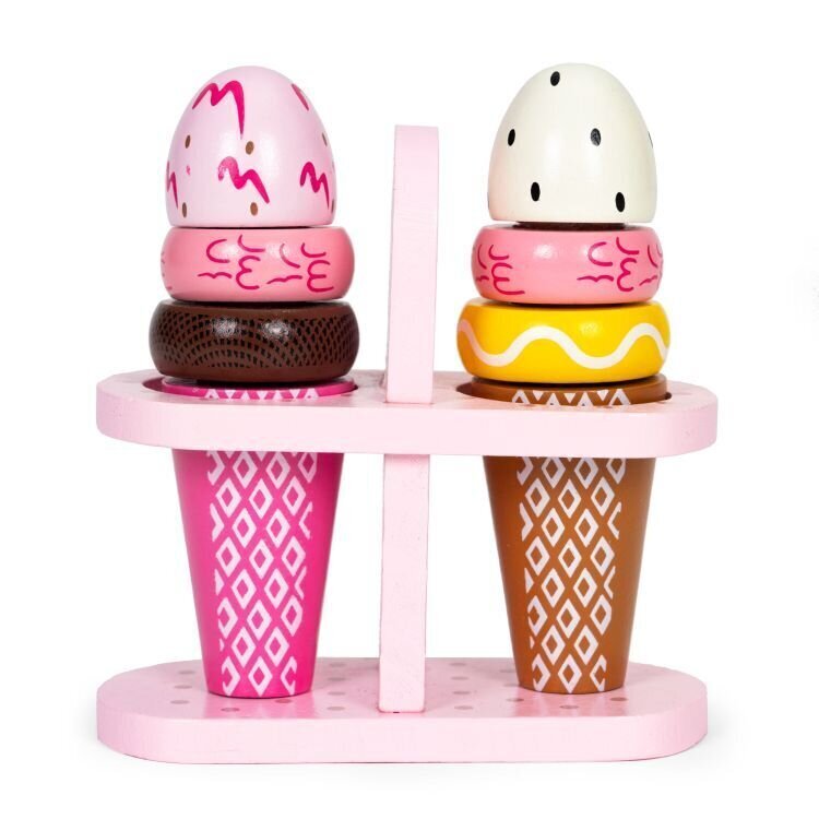 Koka saldējuma komplekts bērniem Velcro Eco Toys TL12106, 9 gb. цена и информация | Rotaļlietas meitenēm | 220.lv
