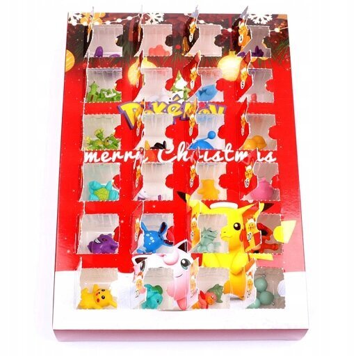 Adventes kalendārs bērniem Pokemonu figūriņas, sarkans cena un informācija | Rotaļlietas zēniem | 220.lv