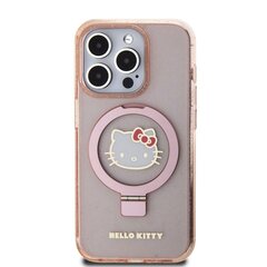Hello Kitty IML Ringstand Glitter Kitty Head Logo MagSafe Case for iPhone 15 Pink цена и информация | Чехлы для телефонов | 220.lv