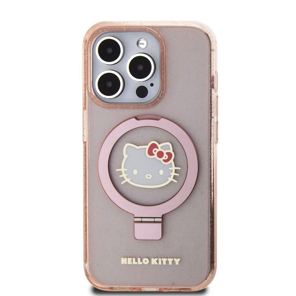 Hello Kitty IML Ringstand Glitter Kitty Head Logo MagSafe Case cena un informācija | Telefonu vāciņi, maciņi | 220.lv