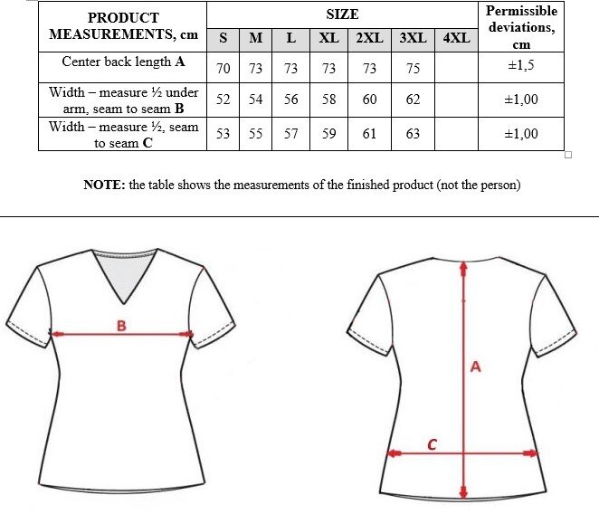 Medicīniskā tunika T-2C, melna cena un informācija | Medicīnas apģērbs  | 220.lv