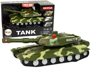 Militārais rotaļu tanks ar skaņām un gaismām Lean Toys, zaļš cena un informācija | Rotaļlietas zēniem | 220.lv
