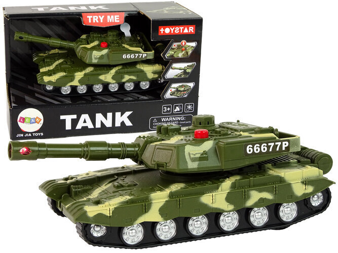 Militārais rotaļu tanks ar skaņām un gaismām Lean Toys, zaļš цена и информация | Rotaļlietas zēniem | 220.lv