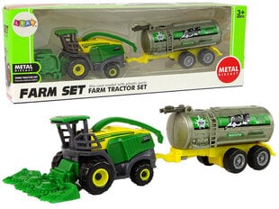 Plastmasas traktors ar piekabi, zaļš/dzeltens cena un informācija | Rotaļlietas zēniem | 220.lv