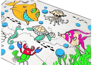Krāsojamā puzle Jūras dzīvnieki ar marķieriem, 24 gab. cena un informācija | Attīstošās rotaļlietas | 220.lv