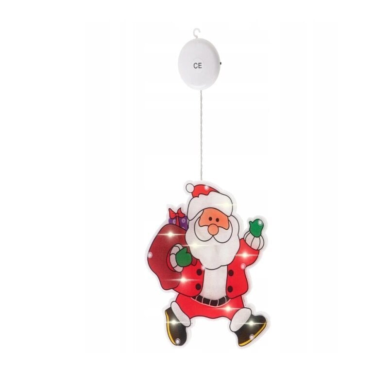 Ziemassvētku gaismas rotājums ar uzlīmi uz loga Santa Claus, L-210 цена и информация | Ziemassvētku dekorācijas | 220.lv