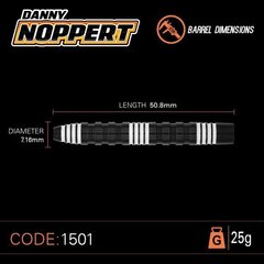 Šautriņa Winmau Danny Noppert Pro-Series, 25 gr., melns цена и информация | Дартс | 220.lv