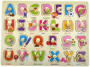 Обучающая деревянная мозаичная головоломка с буквами, 30x22 см цена и информация | Игрушки для девочек | 220.lv