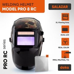 Сварочная маска автоматическая DOKA PRO 8 RC Salazar цена и информация | Защита лица и головы | 220.lv