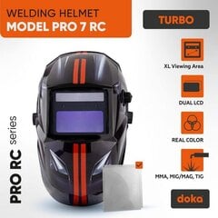 Metināšanas maska automātiskā Doka Pro 7 RC Turbo cena un informācija | Galvas aizsargi | 220.lv