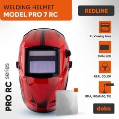 Сварочная маска автоматическая DOKA PRO 7 RC Redline цена и информация | Защита лица и головы | 220.lv