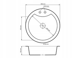 Granīta virtuves izlietne, virtuves maisītājs, pelēks цена и информация | Раковины на кухню | 220.lv