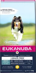 Eukanuba Adult Grain Free L для собак крупных пород с курицей, 12 кг цена и информация | Сухой корм для собак | 220.lv