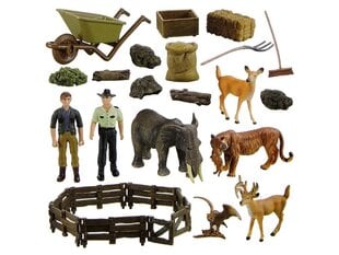 Fermas komplekts ar dzīvniekiem un zemnieku figūriņām Lean Toys cena un informācija | Rotaļlietas zēniem | 220.lv