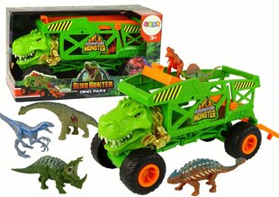 Automobilis ar dinozauriem Lean Toys, zaļš cena un informācija | Rotaļlietas zēniem | 220.lv