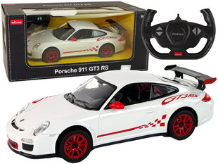 Automobilis Porsche 911 GT3 RS su nuotolinio valdymo pultu, baltas цена и информация | Игрушки для мальчиков | 220.lv