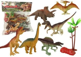 Dinozauru figūriņu komplekts ar piederumiem Lean Toys, 8 gab. цена и информация | Игрушки для мальчиков | 220.lv