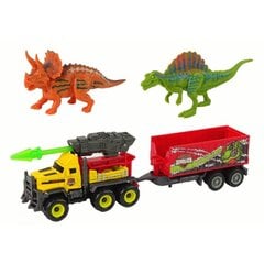 Dinozauru komplekts ar automobili un piekabi Dino Hunter cena un informācija | Rotaļlietas zēniem | 220.lv