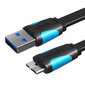 Vention VAS-A12-B050, Flat USB 3.0 A to Micro-B, 0.5 m cena un informācija | Kabeļi un vadi | 220.lv