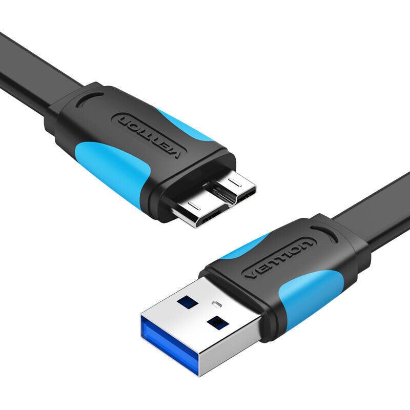 Vention VAS-A12-B100, Flat USB 3.0 A to Micro-B, 1 m cena un informācija | Kabeļi un vadi | 220.lv