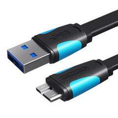 Vention VAS-A12-B100, Flat USB 3.0 A to Micro-B, 1 m cena un informācija | Kabeļi un vadi | 220.lv