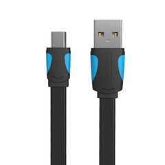 Vention VAS-A14-B050, Flat USB 2.0 A to Mini 5-pin cable 0.5 m цена и информация | Кабели и провода | 220.lv