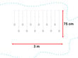 LED vītne-aizkars 3m, K45 dažādās krāsās cena un informācija | Ziemassvētku lampiņas, LED virtenes | 220.lv