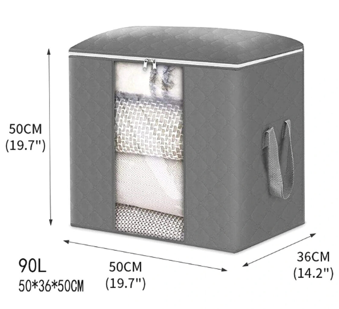 Soma skapja atvilktnei 50 cm x 50 cm x 36 cm S37 pelēks cena un informācija | Pakaramie un apģērbu maisi | 220.lv