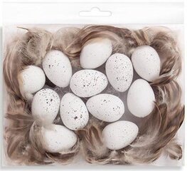 Перепелиные яйца и перья, белые. цена и информация | Аппликации, декорации, наклейки | 220.lv