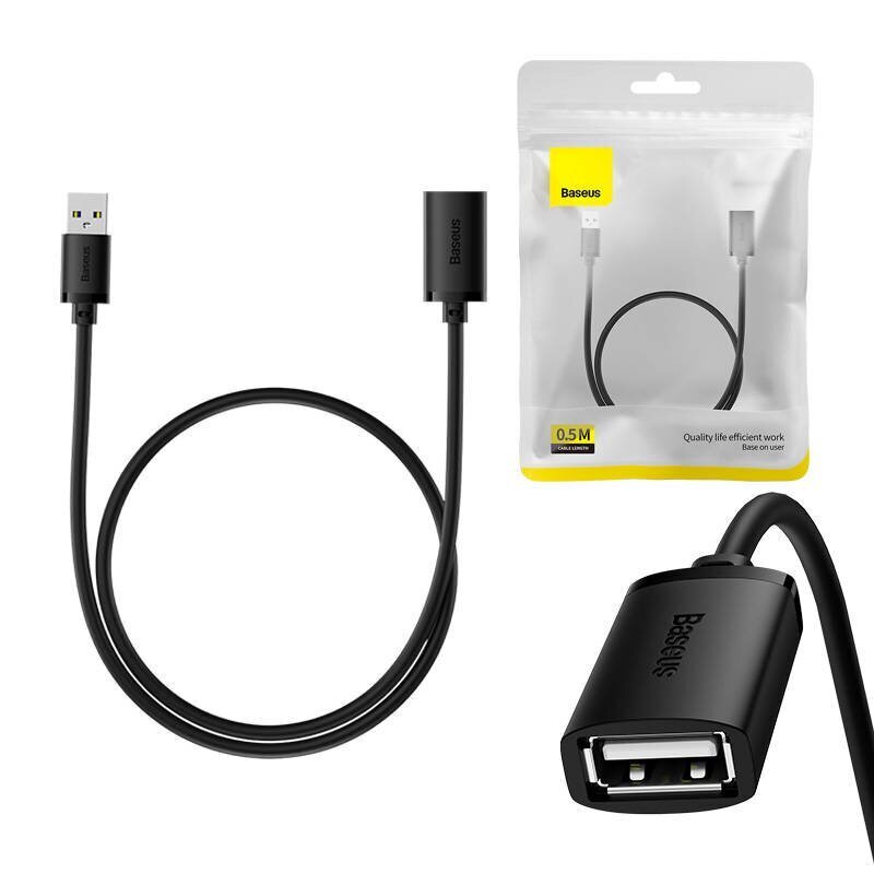 Baseus, USB-A M/F, 0.5 m цена и информация | Adapteri un USB centrmezgli | 220.lv