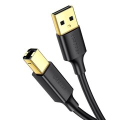 USB 2.0 A-B printer cable UGREEN US135, gold plated, 1.5m (black) цена и информация | Кабели и провода | 220.lv