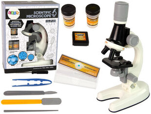Izglītojošs komplekts ar mikroskopu bērniem Lean Toys, balts cena un informācija | Attīstošās rotaļlietas | 220.lv