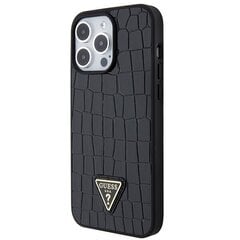 Guess GUHCP15XPCRTHCK iPhone 15 Pro Max 6.7" czarny|black hardcase Croco Triangle Metal Logo цена и информация | Чехлы для телефонов | 220.lv