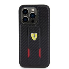 Ferrari Carbon Grip Stand Case for iPhone 15 Pro Max Black цена и информация | Чехлы для телефонов | 220.lv