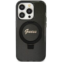 Guess GUHMN61HRSGSK iPhone 11 | Xr 6.1" czarny|black hardcase Ring Stand Script Glitter MagSafe цена и информация | Чехлы для телефонов | 220.lv