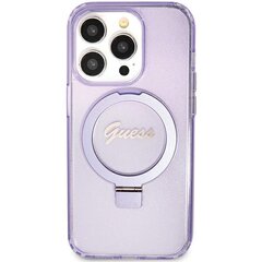 Guess GUHMN61HRSGSU iPhone 11 | Xr 6.1" fioletowy|purple hardcase Ring Stand Script Glitter MagSafe цена и информация | Чехлы для телефонов | 220.lv