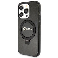 Guess GUHMP13LHRSGSK iPhone 13 Pro | 13 6.1" czarny|black hardcase Ring Stand Script Glitter MagSafe цена и информация | Чехлы для телефонов | 220.lv