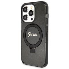 Guess GUHMP13XHRSGSK iPhone 13 Pro Max 6.7" czarny|black hardcase Ring Stand Script Glitter MagSafe цена и информация | Чехлы для телефонов | 220.lv