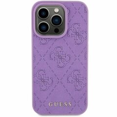 Guess GUHCP15SP4EPMU iPhone 15 6.1" fioletowy|light purple hardcase Leather 4G Stamped цена и информация | Чехлы для телефонов | 220.lv