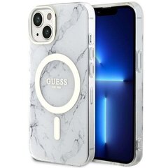 Guess GUHMP14SPCUMAH iPhone 14 6.1&quot; white|white hardcase Marble MagSafe цена и информация | Чехлы для телефонов | 220.lv