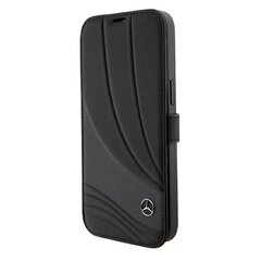 Mercedes MEBKP15X8ROLK iPhone 15 Pro Max 6.7" czarny|black bookcase Leather Wave Patern цена и информация | Чехлы для телефонов | 220.lv