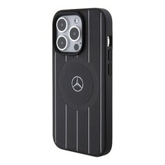 Mercedes MEHMP15L23RHSK iPhone 15 Pro 6.1" czarny|black hardcase Stripes Pattern Leather MagSafe цена и информация | Чехлы для телефонов | 220.lv