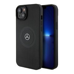 Mercedes MEHMP15S23RMMK iPhone 15 6.1" czarny|black hardcase Crossed Lines Pattern Leather MagSafe цена и информация | Чехлы для телефонов | 220.lv