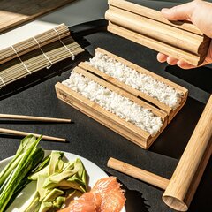 Suši gatavošanas komplekts DELUXE, bambusa. cena un informācija | Virtuves piederumi | 220.lv