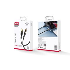 XO Skaidrus kabelis NB229 USB - Lightning 1,0 m 2,4A juodas цена и информация | Кабели для телефонов | 220.lv