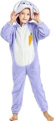 Детский костюм кролика Ikali, белый/фиолетовый цена и информация | Карнавальные костюмы, парики и маски | 220.lv