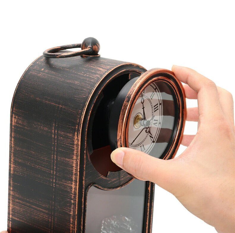 Vintage Elektriskā LED fokusa lampa ar pulksteni, brūna cena un informācija | Oriģināli pulksteņi | 220.lv