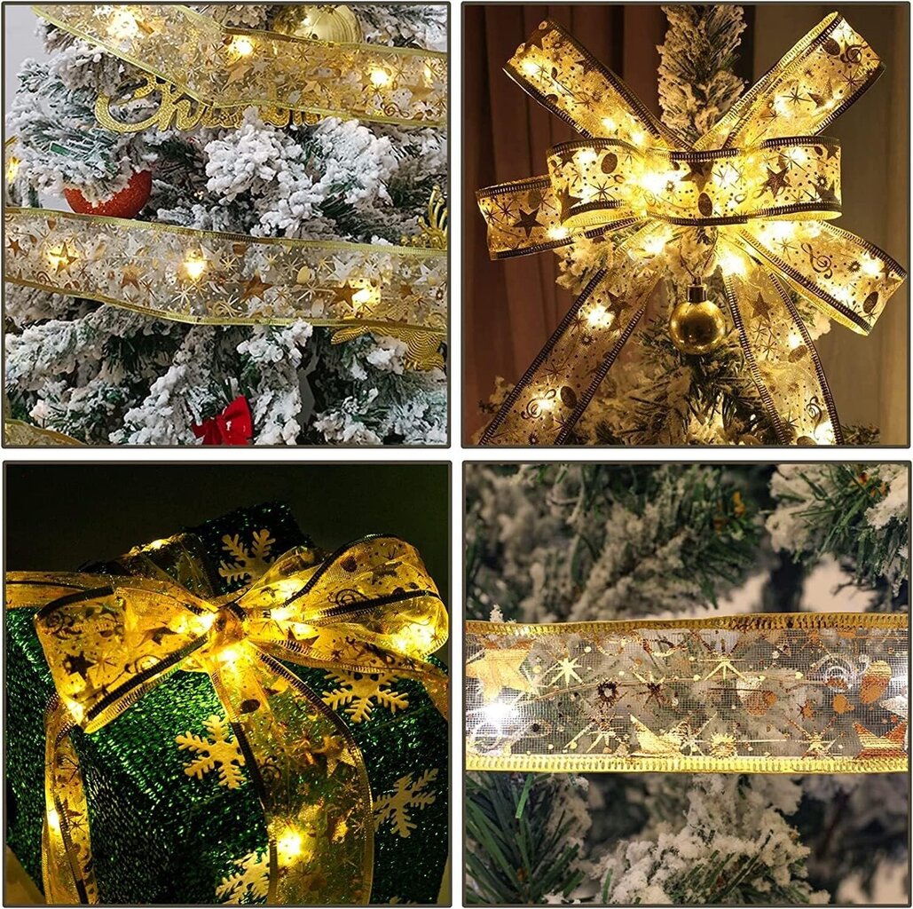 Ziemassvētku rotājumu lente, 500cm x 5cm цена и информация | Ziemassvētku lampiņas, LED virtenes | 220.lv