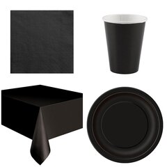 Комплект одноразовой посуды, чёрный, 8 персон  цена и информация | Праздничная одноразовая посуда | 220.lv